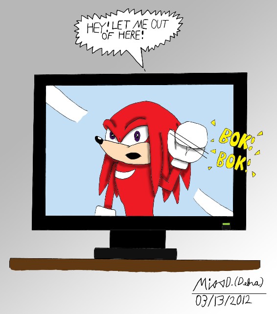 Knuckles Trapped in Computer!