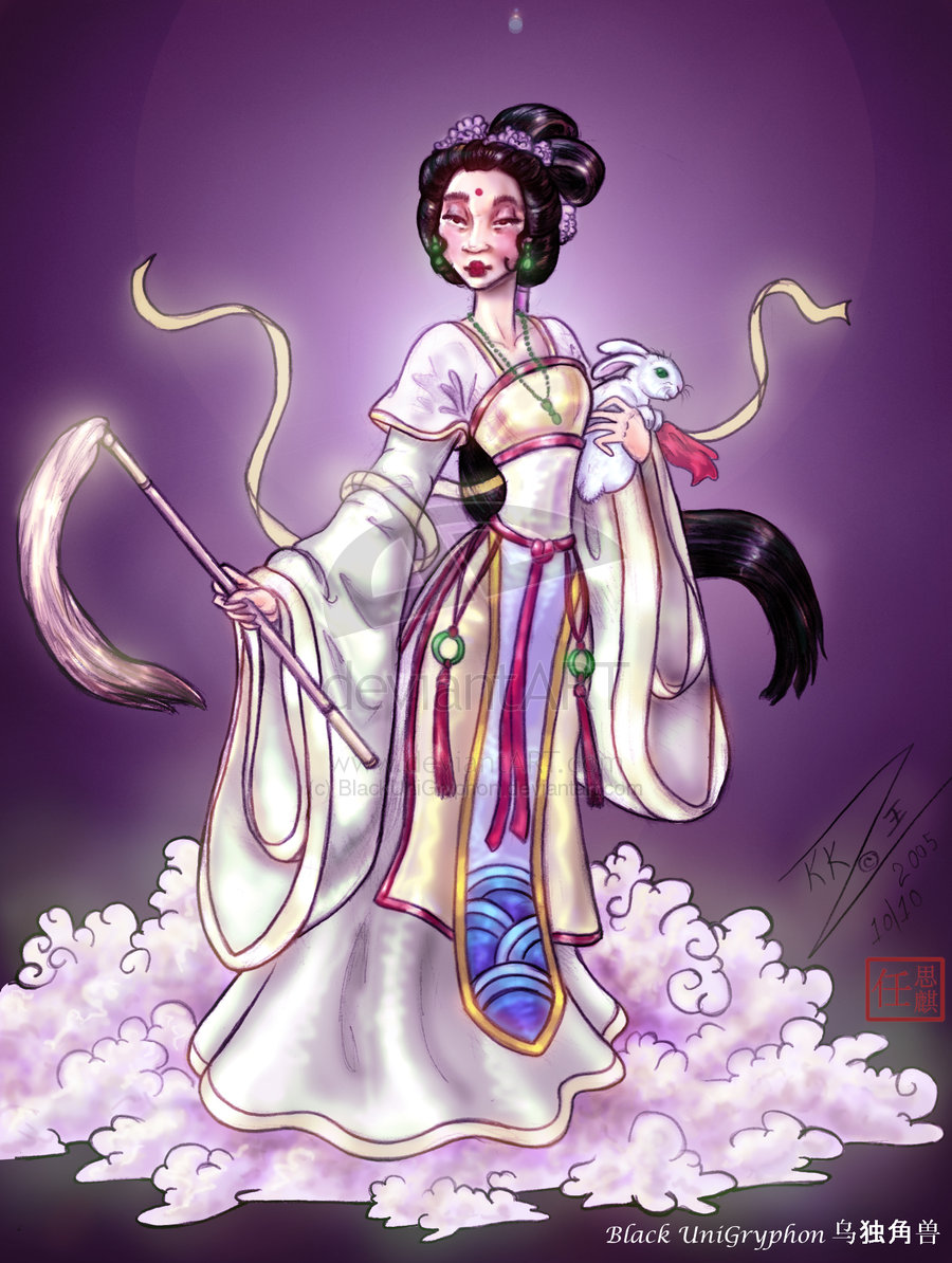 Moon Goddess Chang'E and Jade Rabbit