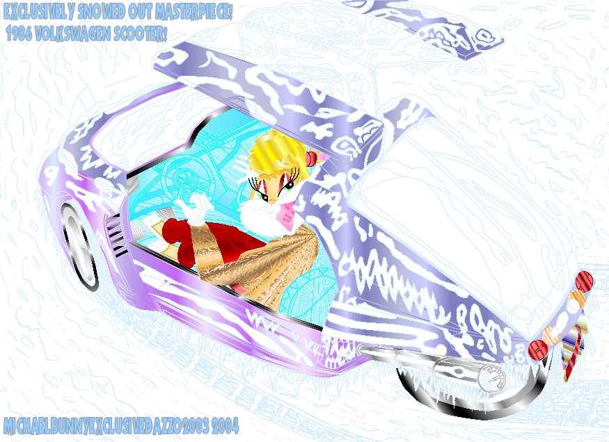 this is lola bunny in a big snow in about 3 feet of snow but lola bunny don't look mad to me?