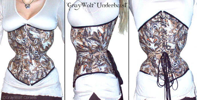 Wolf underbust corset
