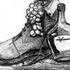 Boot, Bottle, and Grapes