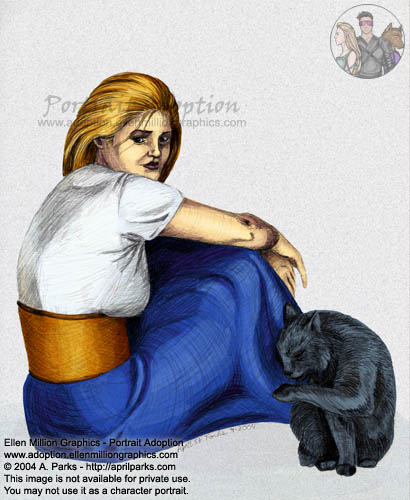 Red-head with Cat
