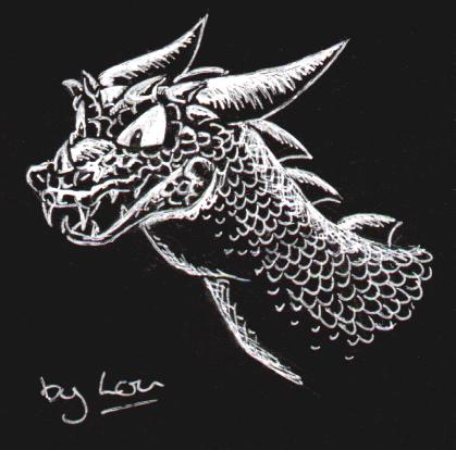 Dragon on black paper