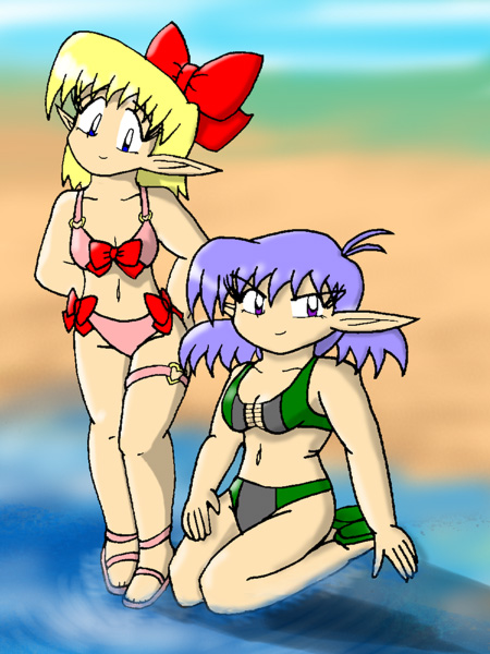 Yumiko & Xia - Elfies at the beach - Feb/05
