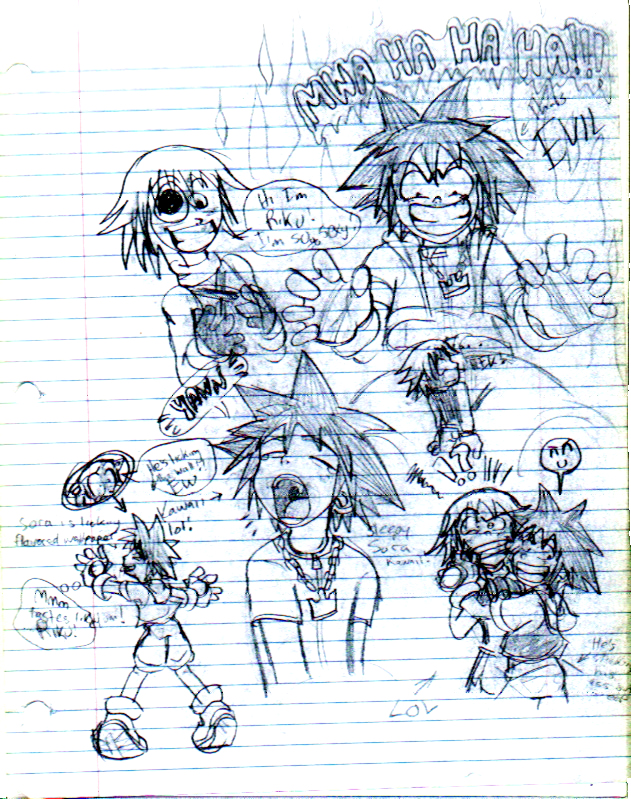 Kingdom Hearts doodles -- boredom