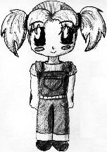 Some chibi girl in overalls