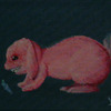 Pink Bunny With a Blue Carrot