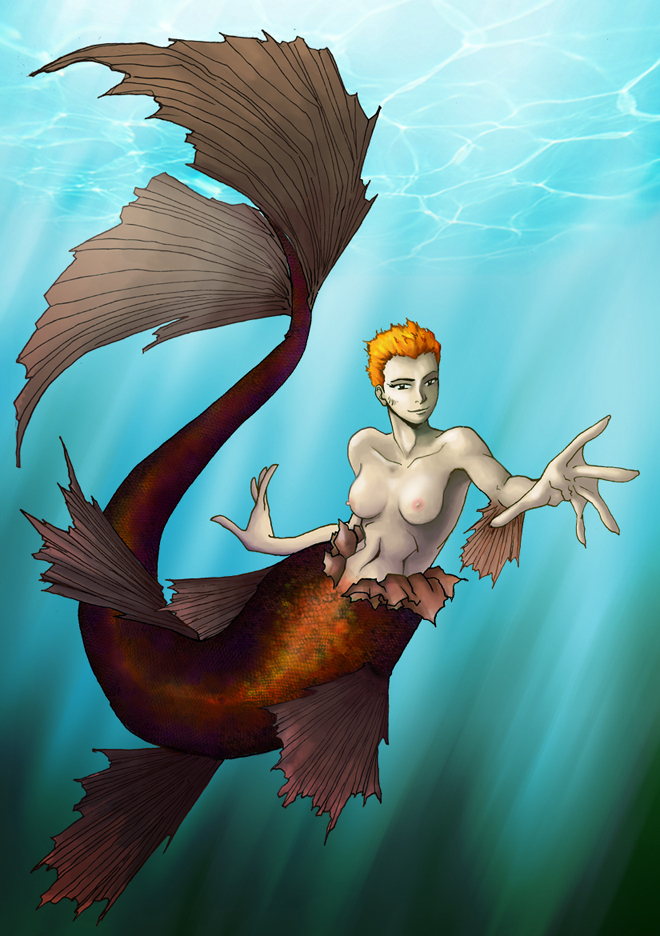 Erin Vernon as a mermaid