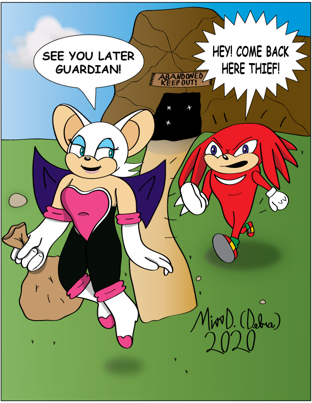 Rouge and Knuckles - Hey! Come back here Thief!
