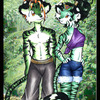 Green Tigers in a green forest