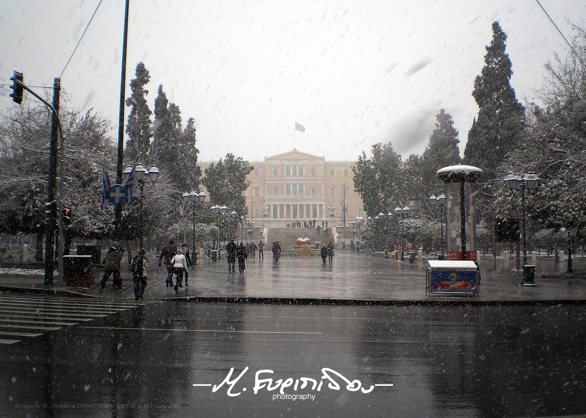 Greece-Athens snow