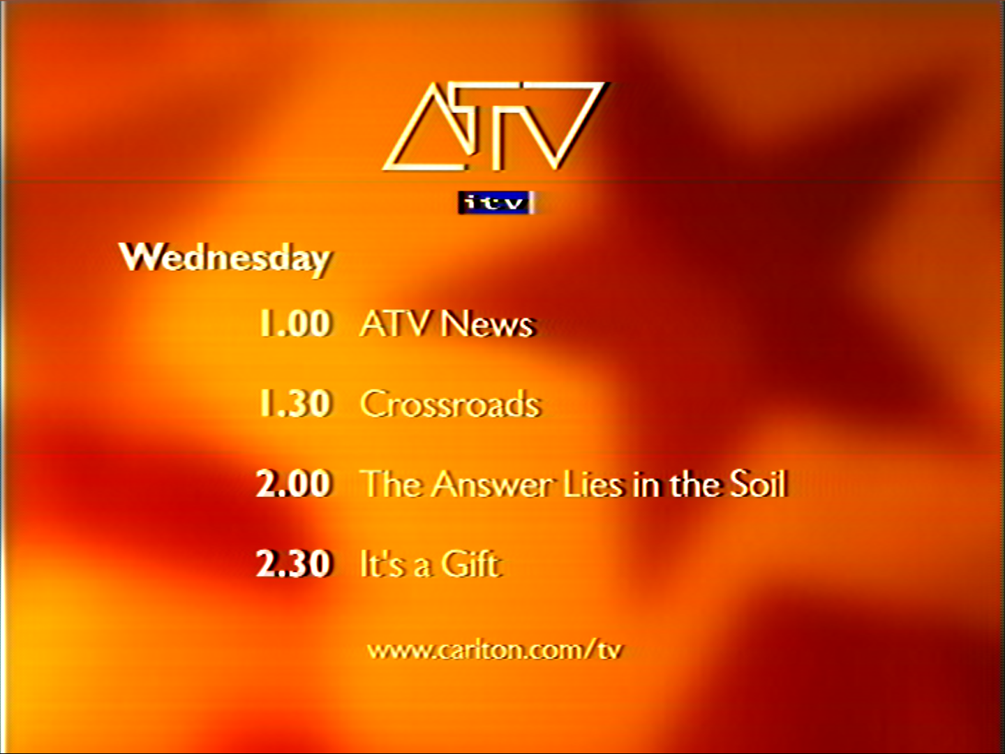 ATV - Carlton generic menu (1999)