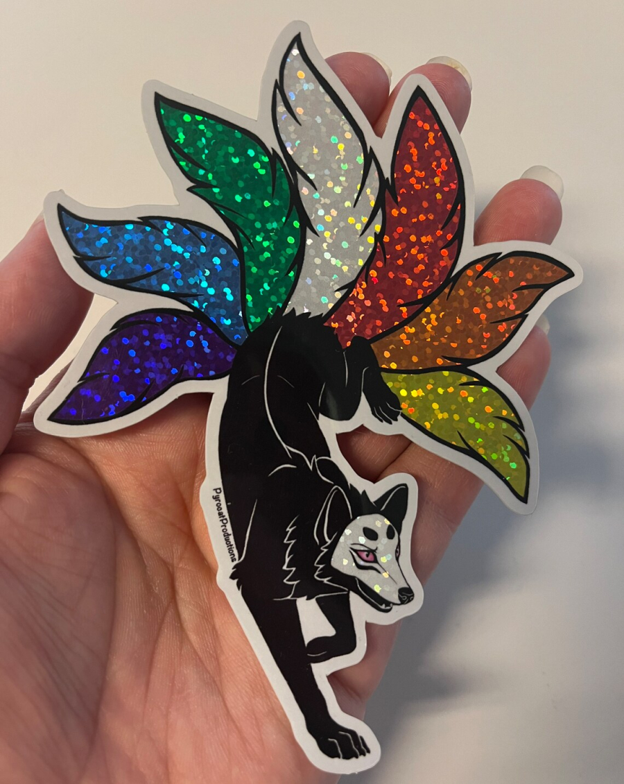 Rainbow Kitsune Sticker