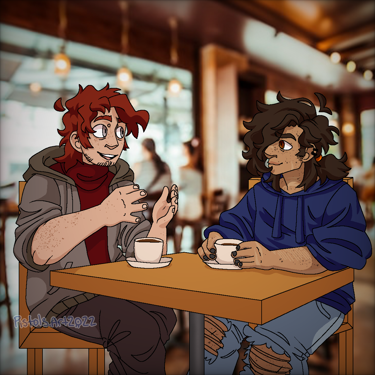 some guys at a cafe idk