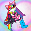 RainbowDoggieUnicorn and her Plushies