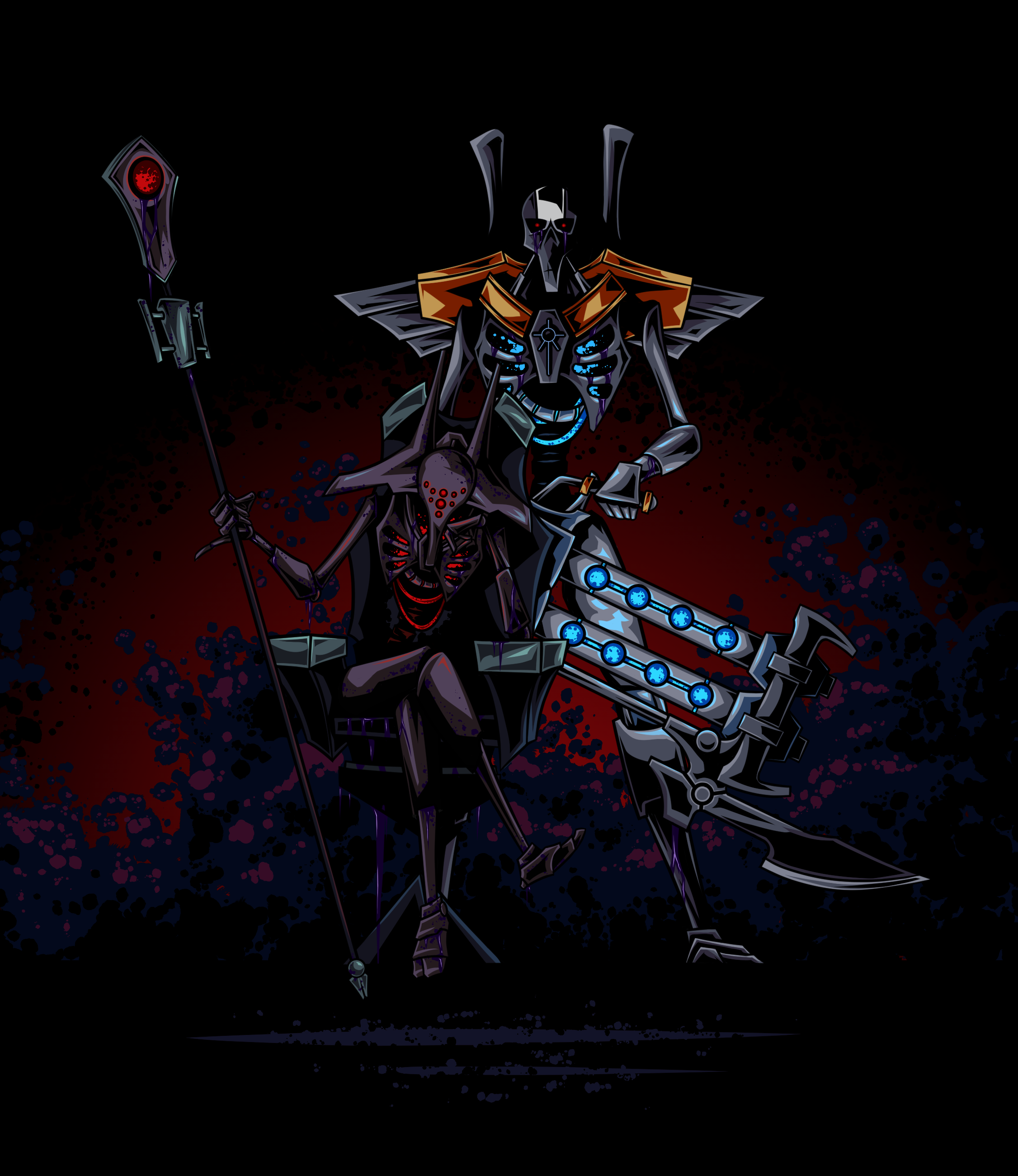 Commission: Necron OCs Warden and Psychomancer