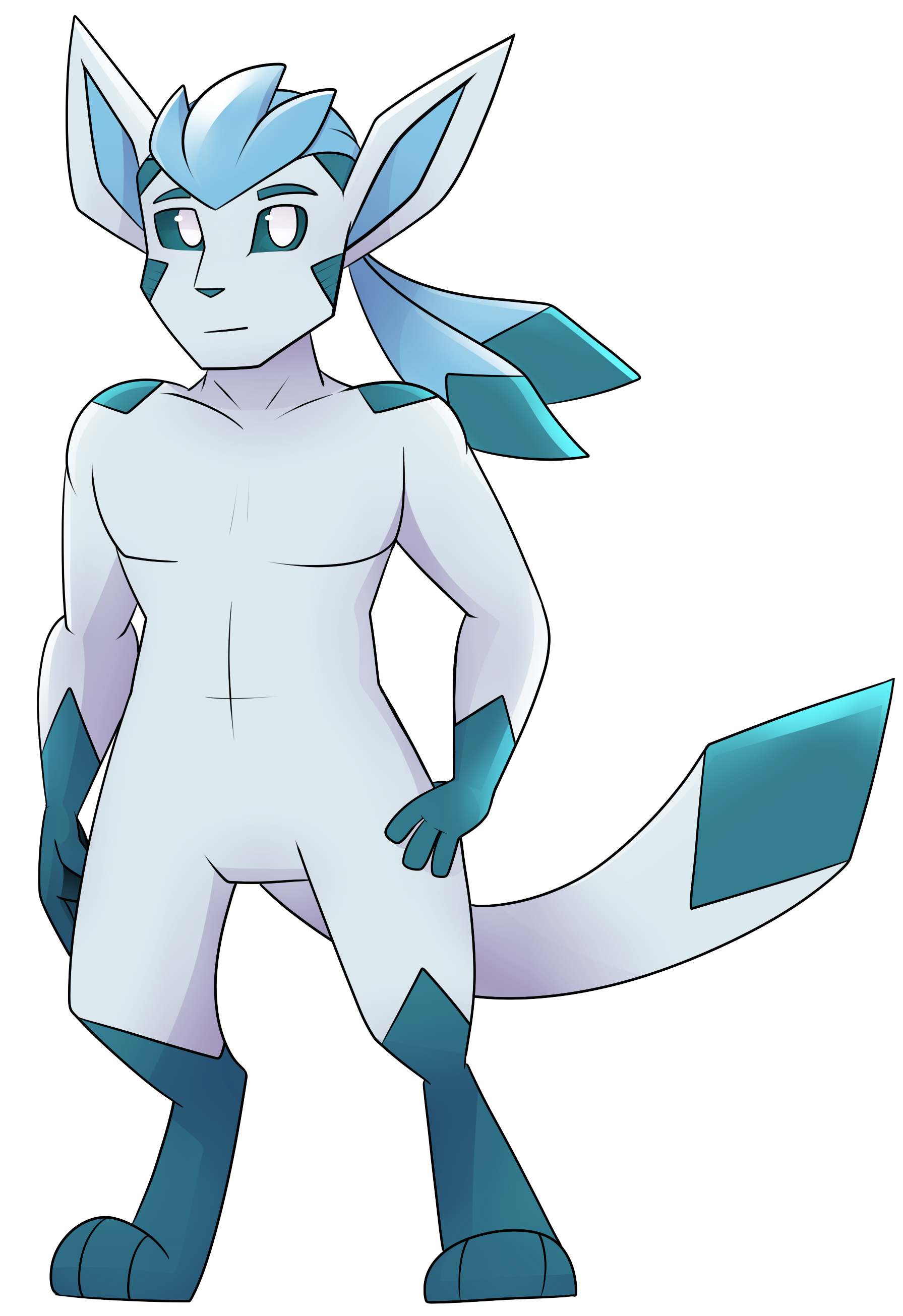 Commission: Anthro Glaceon