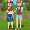 Chase and Elaine (Pokémon Let's Go Pikachu/Eevee)