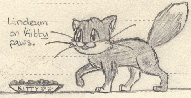 Linoleum on Kitty paws