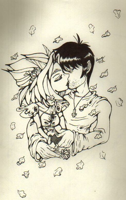 Daphne and Murdoc with roses