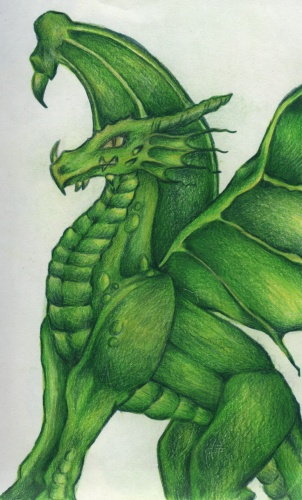 A green dragon