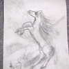 Charcoal Horse With Ghost Of Winged Unicorn